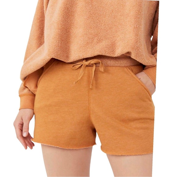 Free People Kelly Cognac Lounge Sweat Shorts. NWOT. Size XS - Picture 3 of 9